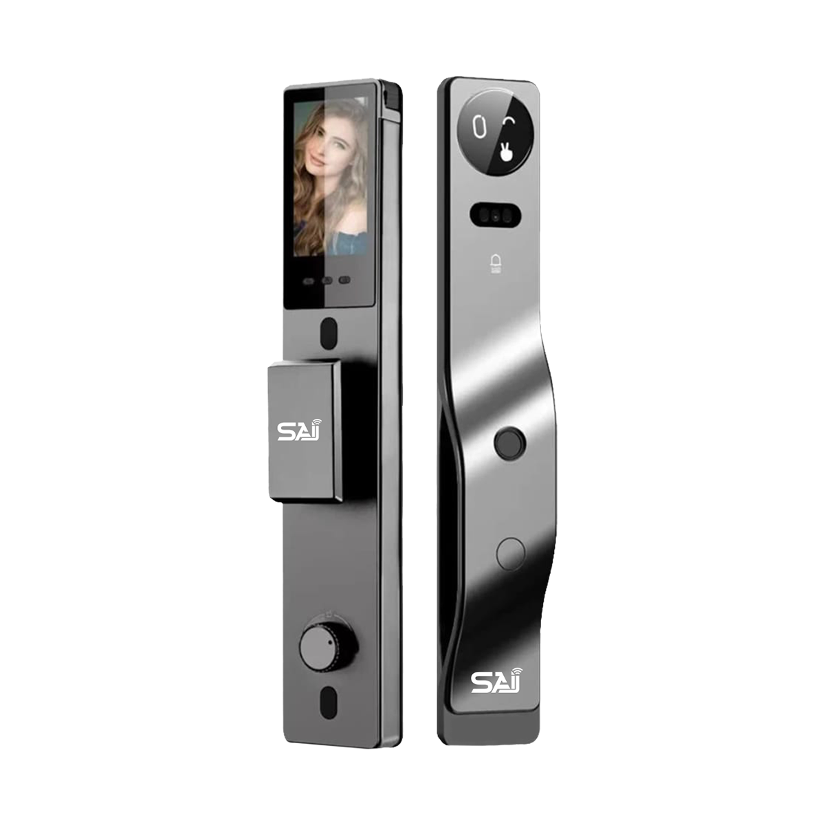 كالون باب خارجي ذكي يدعم الذكاء الأصطناعي و مزود بأنتركم داخلي كود F7 image